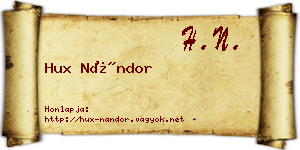Hux Nándor névjegykártya